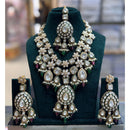 JCM Antique Finish Pota Stone Pearl And Meenakari Beads Necklace Set