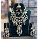 JCM Antique Finish Pota Stone Pearl And Meenakari Beads Necklace Set