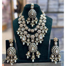 JCM Antique Finish Pota Stone Pearl And Meenakari Beads Necklace Set