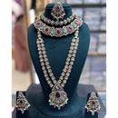 JCM Antique Finish Pota Pearl And Austrian Beads Double Necklace Set