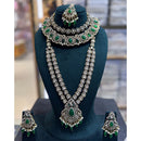 JCM Antique Finish Pota Pearl And Austrian Beads Double Necklace Set