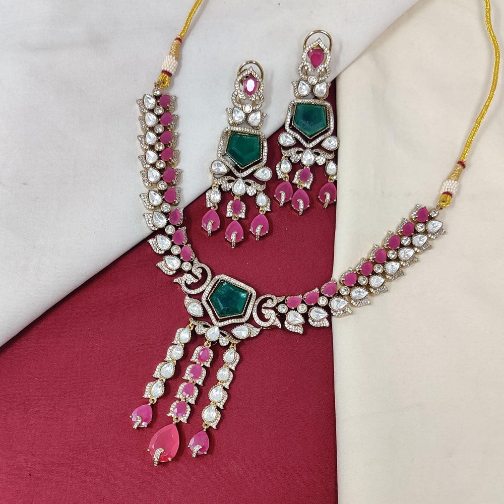 JCM Exclusive Polki Kundan Stone Necklace Set
