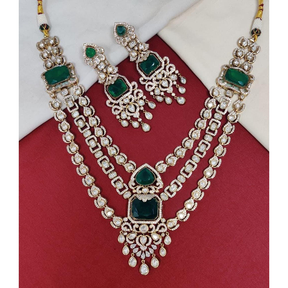 JCM Exclusive Polki Kundan Stone Necklace Set