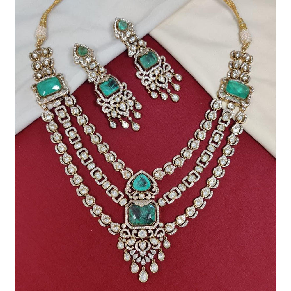 JCM Exclusive Polki Kundan Stone Necklace Set