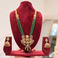 JCM Temple Inspired Pota Stone And Pearl Long Necklace Set