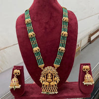 JCM Temple Inspired Pota Stone And Pearl Long Necklace Set