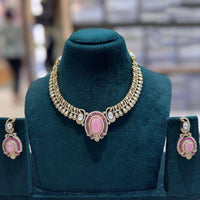 JCM Designer Polki Kundan Stone Statement Necklace Set