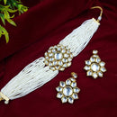 JCM Heritage Kundan Stone And Pearl Choker Necklace Set