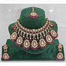 JCM Pota Stone And Austrian Stone Pearl Designer Necklace Set