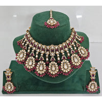 JCM Pota Stone And Austrian Stone Pearl Designer Necklace Set