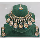 JCM Pota Stone And Austrian Stone Pearl Designer Necklace Set