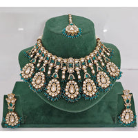 JCM Pota Stone And Austrian Stone Pearl Designer Necklace Set