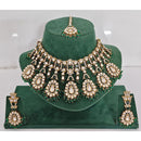 JCM Pota Stone And Austrian Stone Pearl Designer Necklace Set