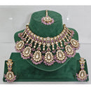 JCM Pota Stone And Austrian Stone Pearl Designer Necklace Set