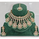 JCM Pota Stone And Austrian Stone Pearl Designer Necklace Set