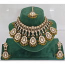 JCM Pota Stone And Austrian Stone Pearl Designer Necklace Set