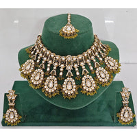 JCM Pota Stone And Austrian Stone Pearl Designer Necklace Set