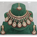 JCM Pota Stone And Austrian Stone Pearl Designer Necklace Set