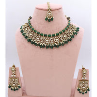 JCM Pota Stone And Austrian Stone Pearl Designer Necklace Set