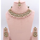 JCM Pota Stone And Austrian Stone Pearl Designer Necklace Set