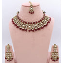 JCM Pota Stone And Austrian Stone Pearl Designer Necklace Set