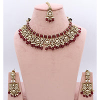 JCM Pota Stone And Austrian Stone Pearl Designer Necklace Set