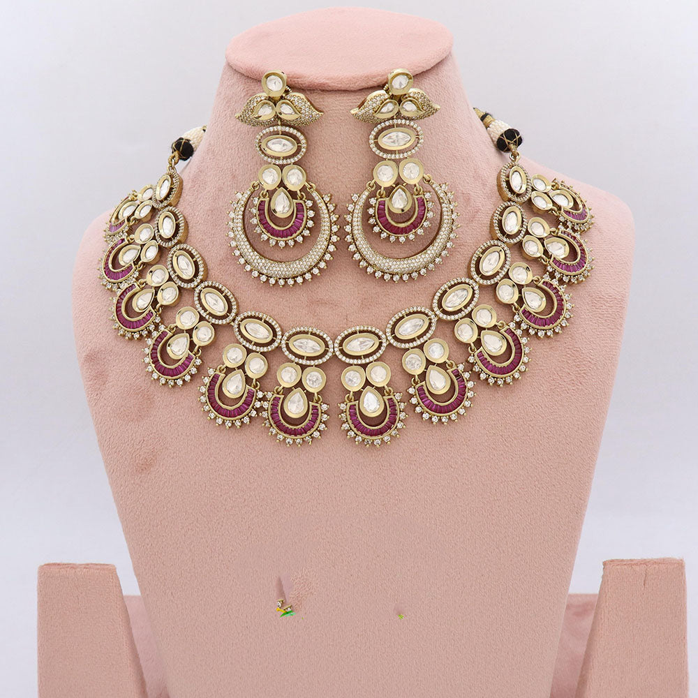 JCM Heritage Polki Kundan Stone Necklace Set
