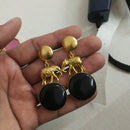 JCM Royal Elephant Motif Pota Stone Dangler Earrings