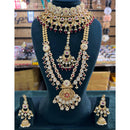 JCM Wedding Pota Stone Pearl And Beads Designer Doubel Necklace Set