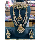 JCM Wedding Pota Stone Pearl And Beads Designer Doubel Necklace Set