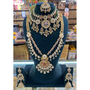 JCM Wedding Pota Stone Pearl And Beads Designer Doubel Necklace Set