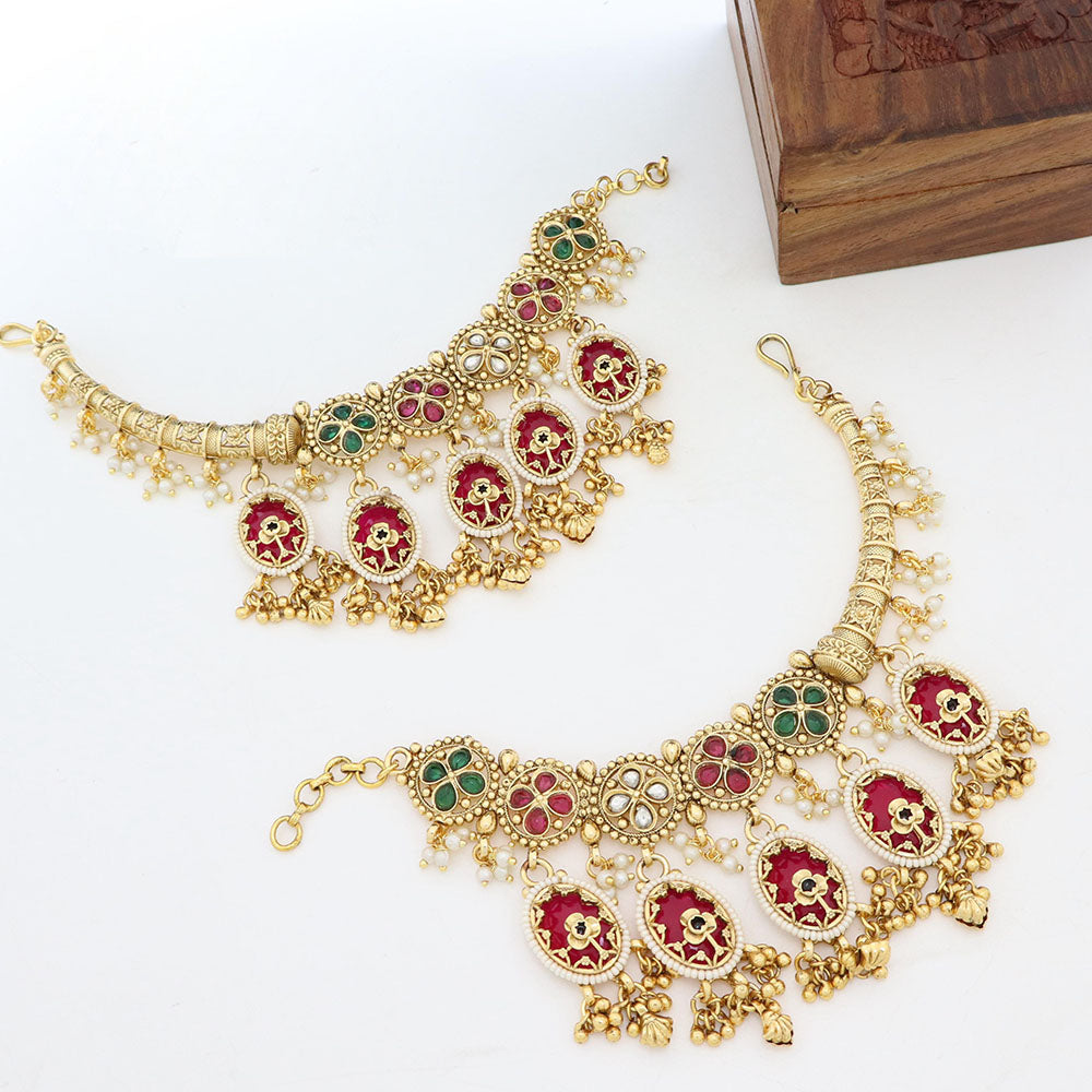 JCM Designer Pota Stone And Pearl Kanchain