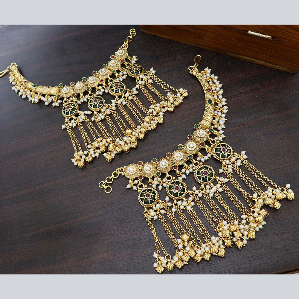 JCM Designer Pota Stone And Pearl Kanchain