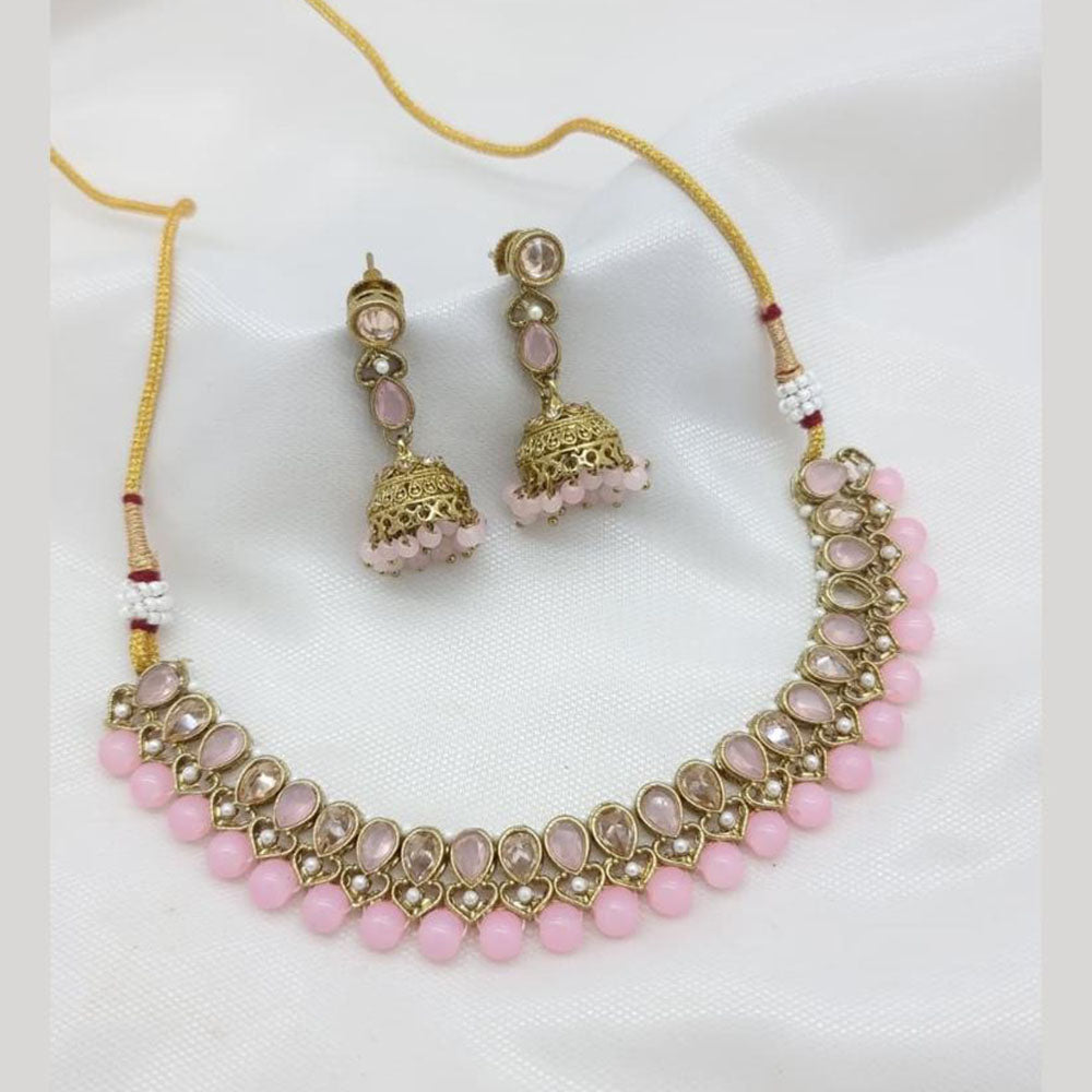 JCM Premium Pota Stone And Beads Designer Necklace Set