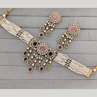 JCM Heritage Polki Kundan Stone And Austrian Stone Choker Necklace Set