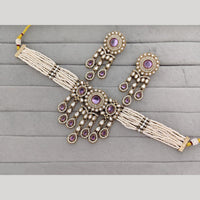 JCM Heritage Polki Kundan Stone And Austrian Stone Choker Necklace Set