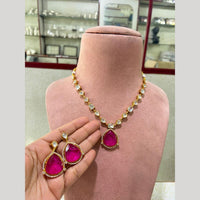 JCM Ethnic Polki Kundan And Austrain Stone Necklace Set