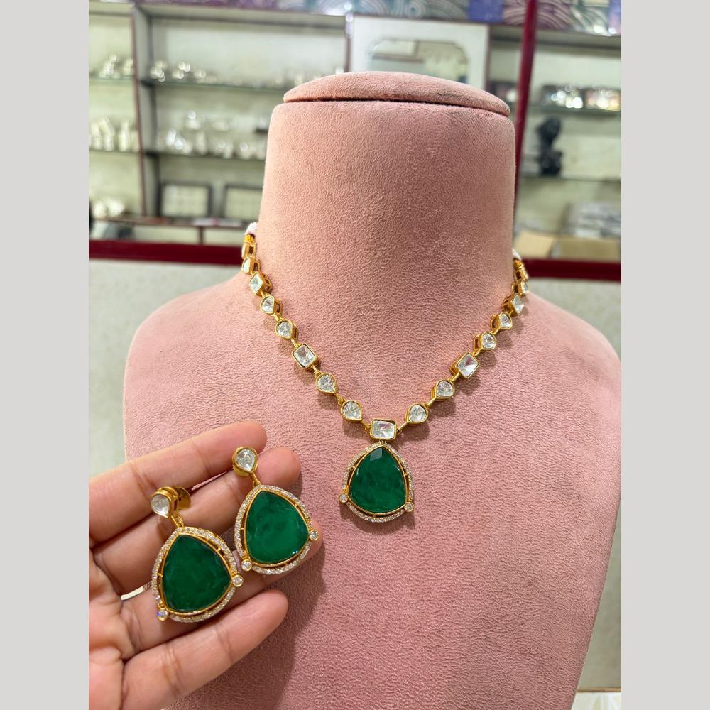 JCM Ethnic Polki Kundan And Austrain Stone Necklace Set