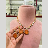 JCM Ethnic Polki Kundan And Austrain Stone Necklace Set