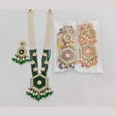 JCM Royal Crystal Stone And Pearl  Long Necklace Set