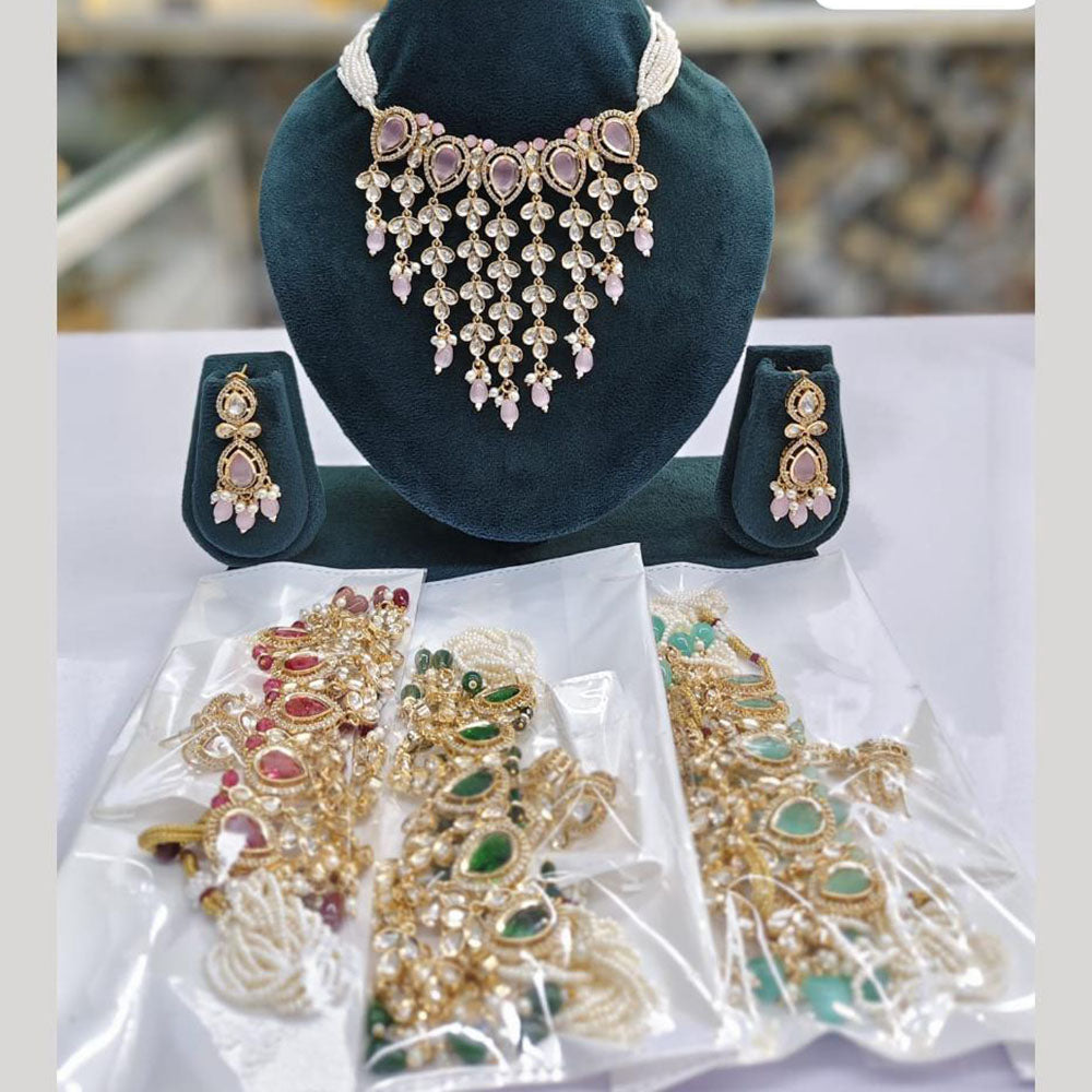 JCM Ethnic Polki Kundan And Austrain Stone Choker Necklace Set