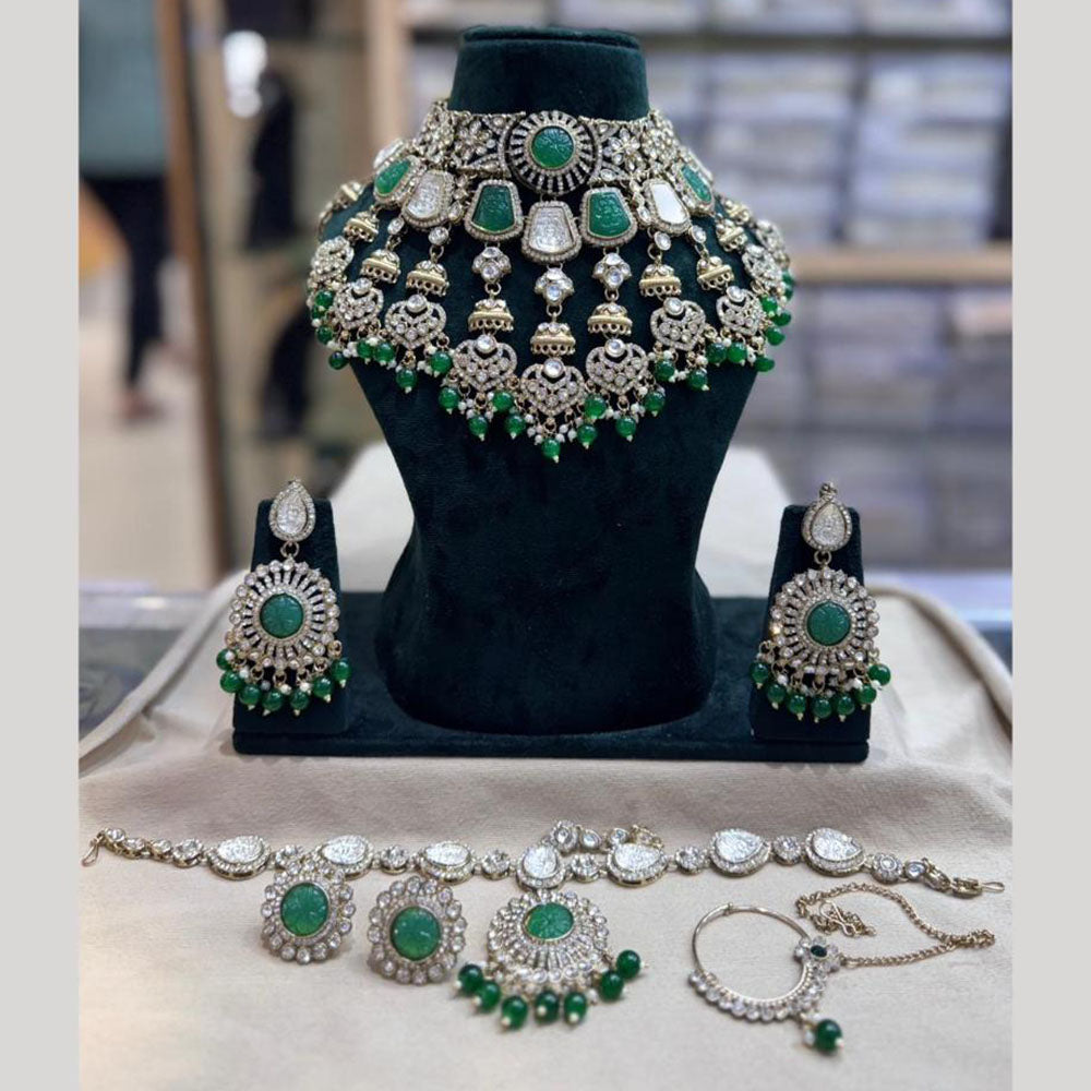 JCM Luxury Pota Stone Beads And Pearl Choker Necklace Set