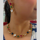 JCM Premium Designer Pota Stone Kundan Necklace Set
