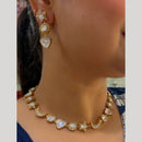JCM Premium Designer Pota Stone Kundan Necklace Set