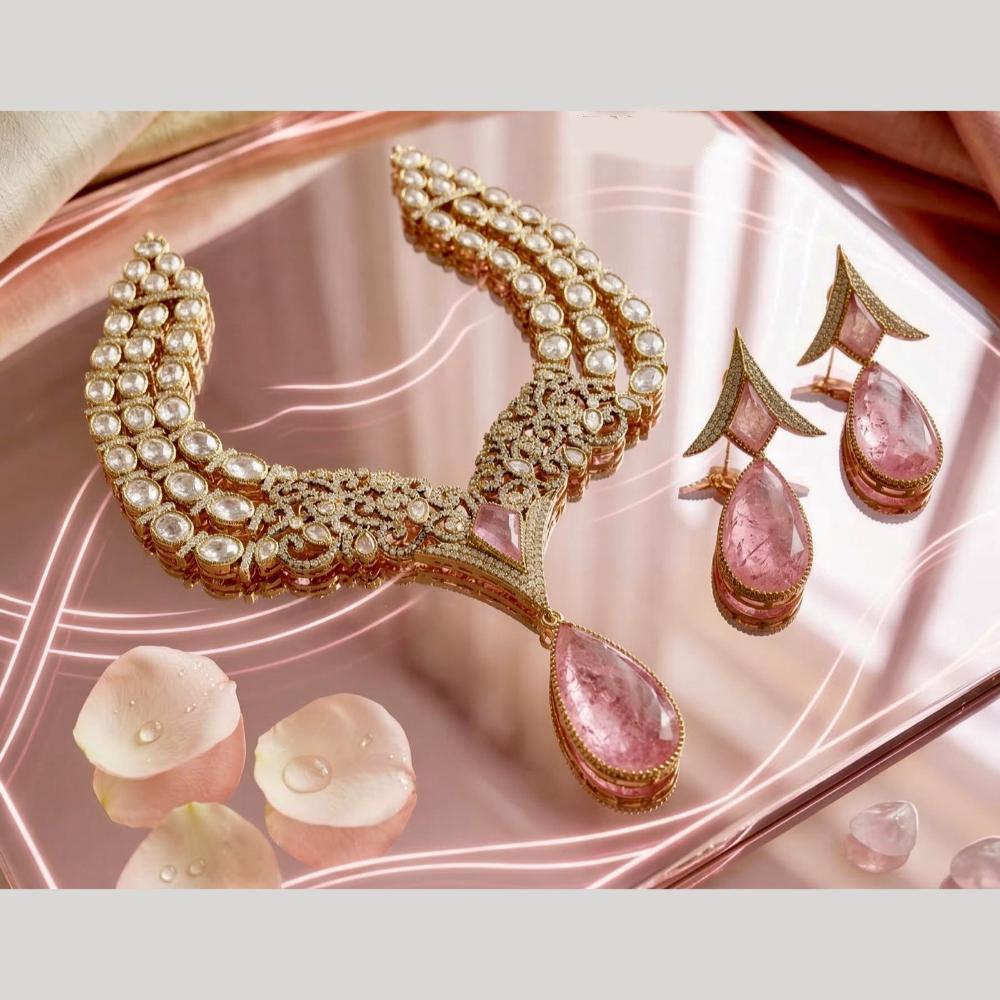 JCM Premium Designer Polki Kundan Necklace Set
