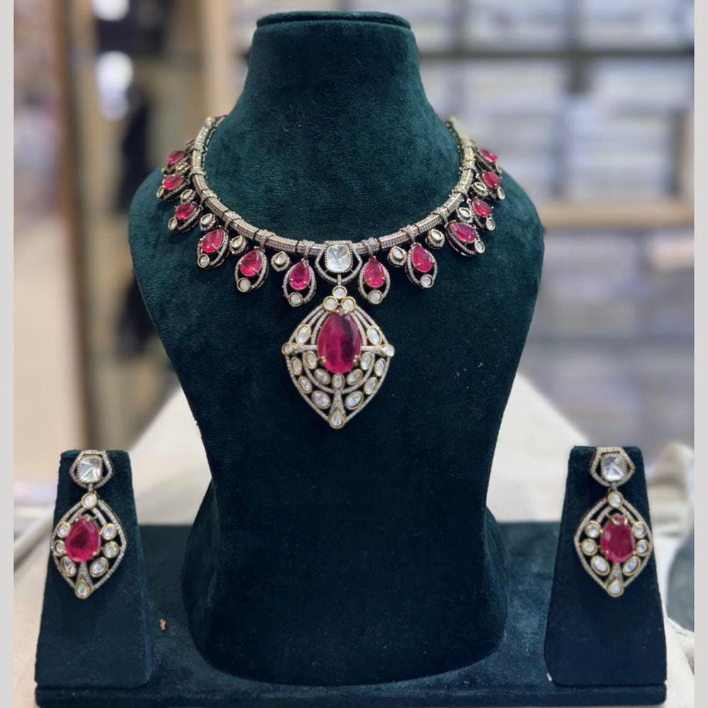 JCM Premium Designer Kundan Stone Necklace Set