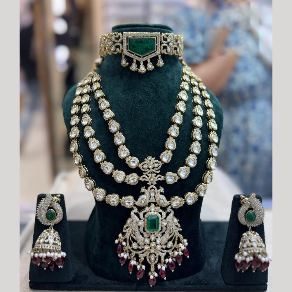 JCM Ethnic Polki Kundan And Austrain Stone Necklace Set