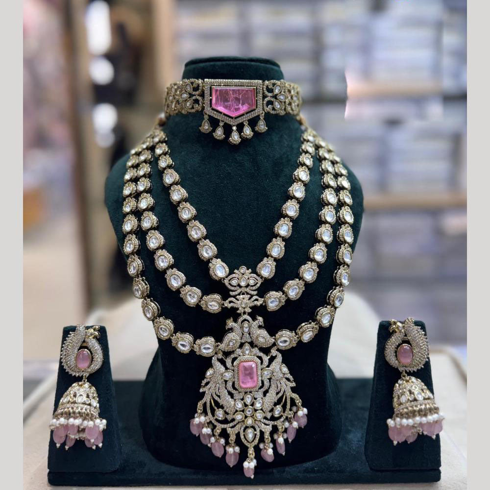 JCM Ethnic Polki Kundan And Austrain Stone Necklace Set