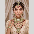 JCM Bridal Special Polki Kundan Pearl And Beads Necklace Set