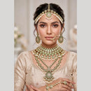 JCM Bridal Special Polki Kundan Pearl And Beads Necklace Set